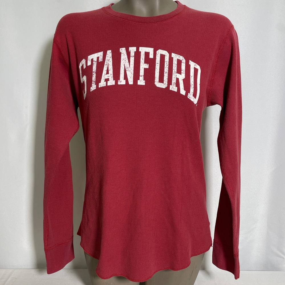 Stanford University Original League Waffle Knit Long Sleeve Shirt Women's MEDIUM